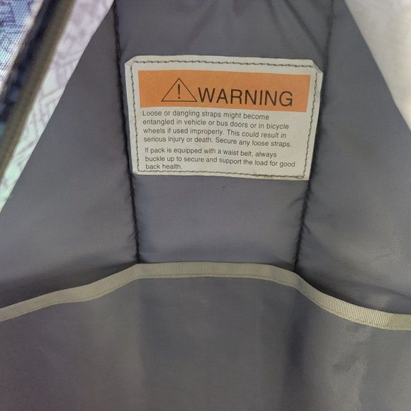 L.L. Bean Deluxe Book Pack Backpack Purple Blue Teal Geometric School 505445 - Picture 7 of 9